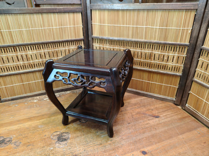 Vintage Japanese Kokutan Bonsai Table 1970s Kadai Display Stand Ebony Style