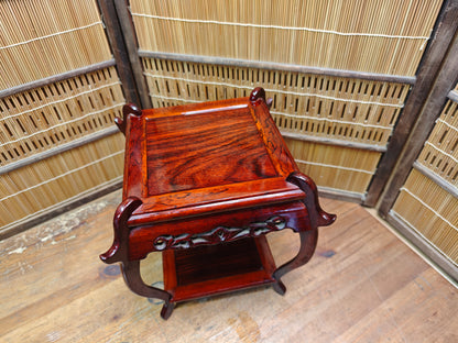 Vintage Japanese Kokutan Bonsai Table Small Kadai Ebony Wood Stand