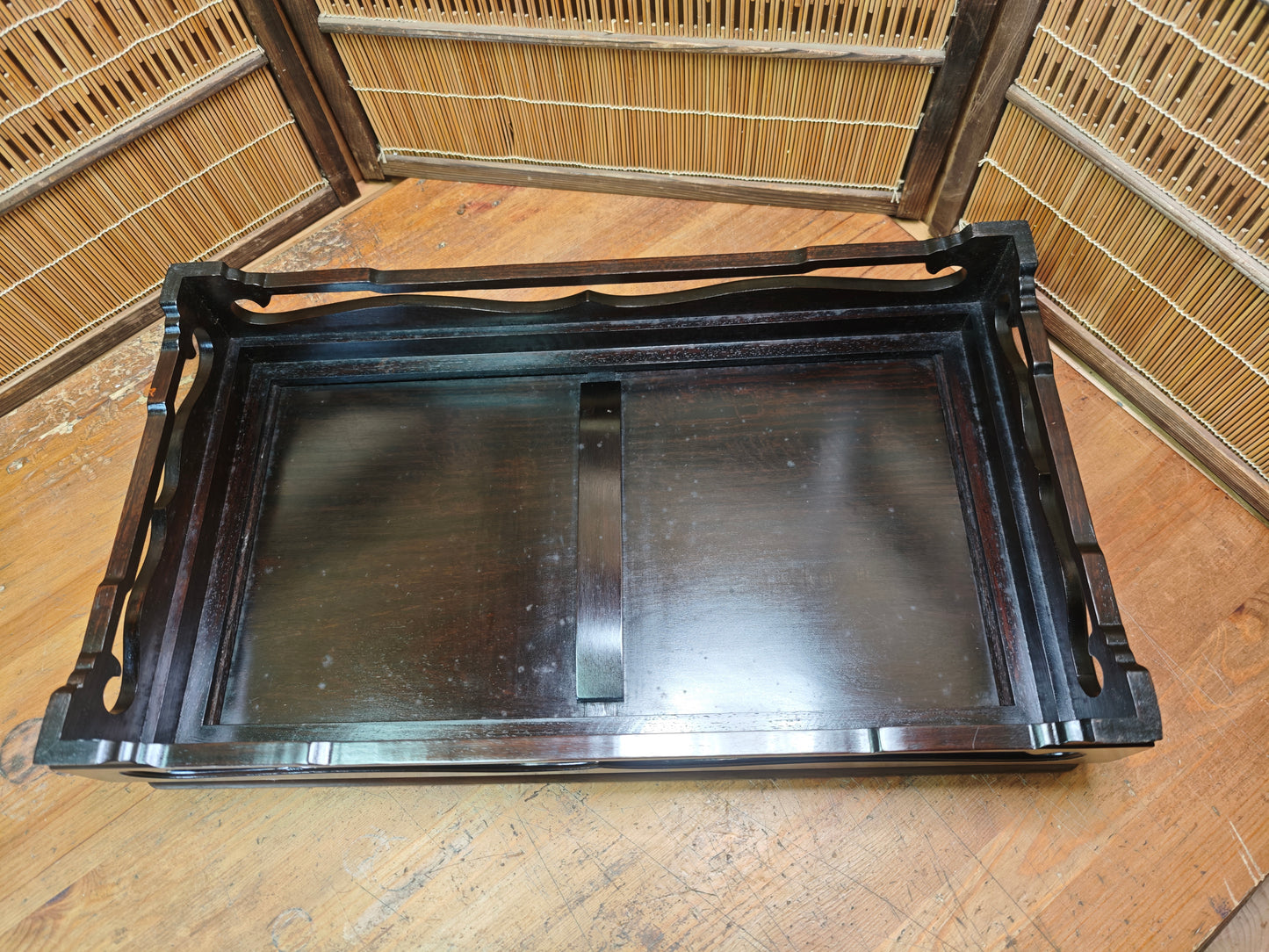 Vintage Japanese Kokutan Style Bonsai Table Kadai Display Stand