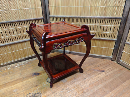 Vintage Japanese Kokutan Bonsai Table Small Kadai Ebony Wood Stand