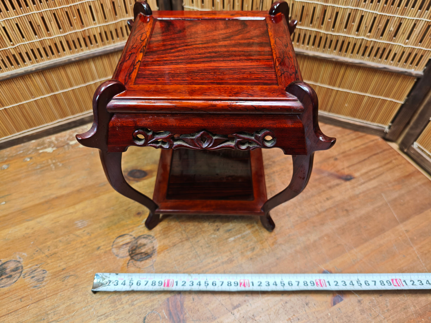 Vintage Japanese Kokutan Bonsai Table Small Kadai Ebony Wood Stand