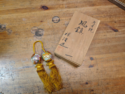 Japanese Kutani Ware Kakejiku Scroll Weights Showa Era Unused Boxed
