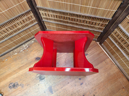 Vintage Japanese Lacquer Kadai Buddhist Altar Table Red Wood with Box