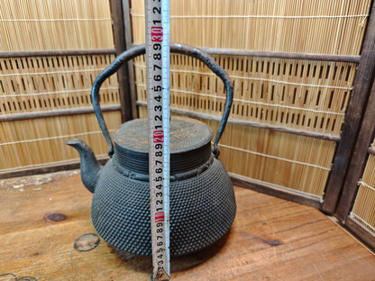 Meiji Era Japanese Nambu Tsubin Iron Kettle Signed Antique Cast Iron