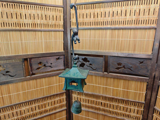 Japanese Nambu Cast Iron Hanging Lantern Wind Bell Lucky Charm Japan