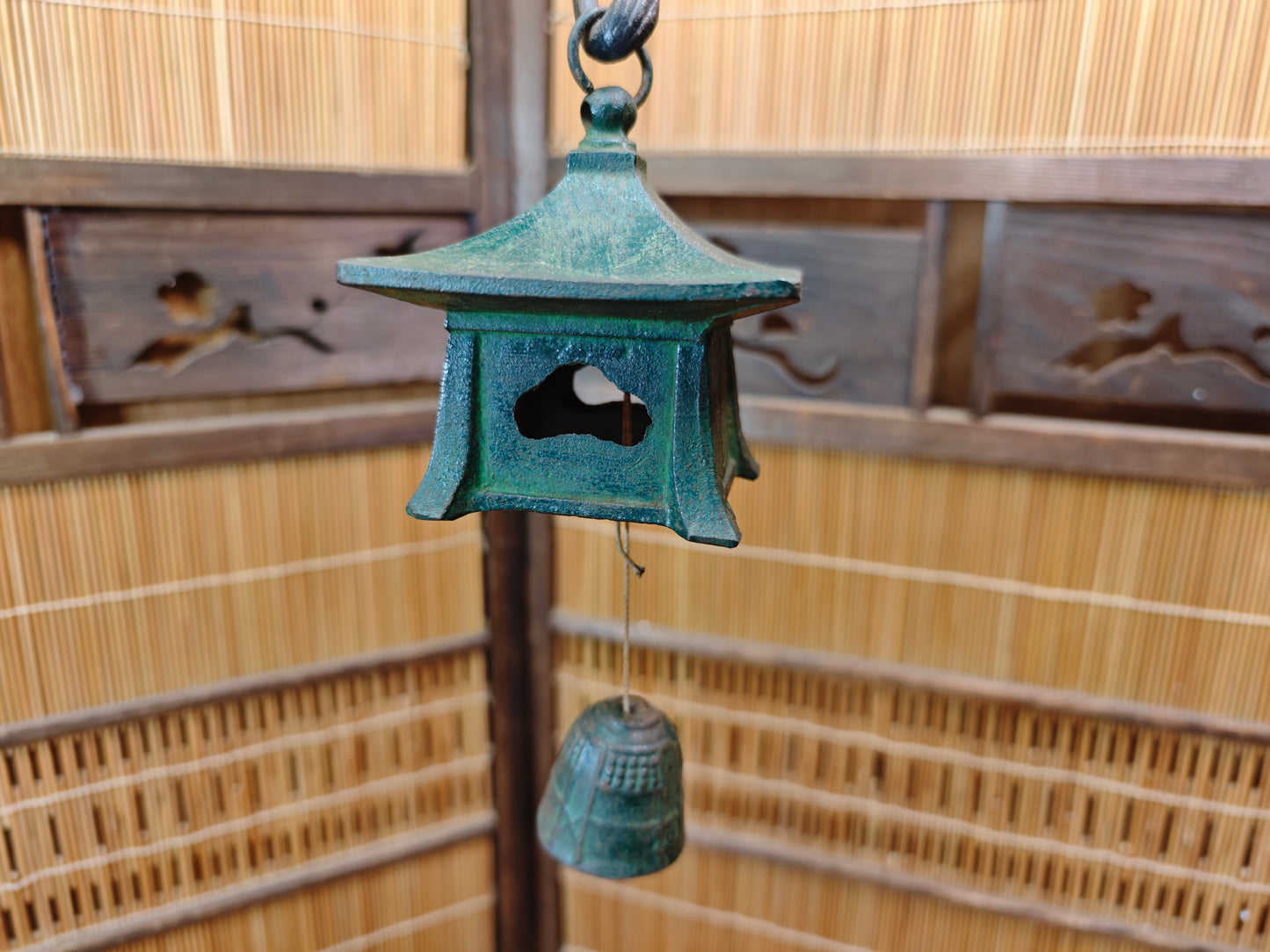 Japanese Nambu Cast Iron Hanging Lantern Wind Bell Lucky Charm Japan