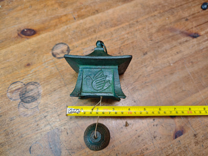 Japanese Nambu Cast Iron Hanging Lantern Wind Bell Lucky Charm Japan