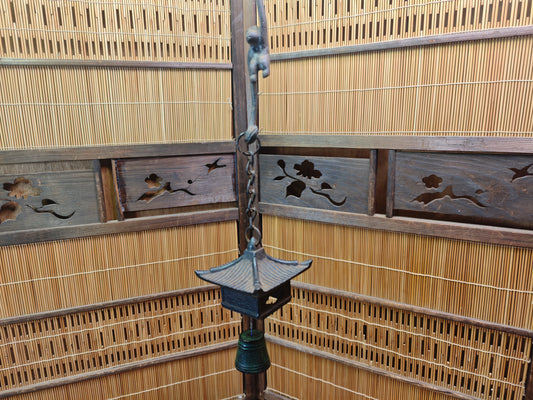 Japanese Nambu Cast Iron Hanging Lantern Wind Bell Lucky Charm Japan