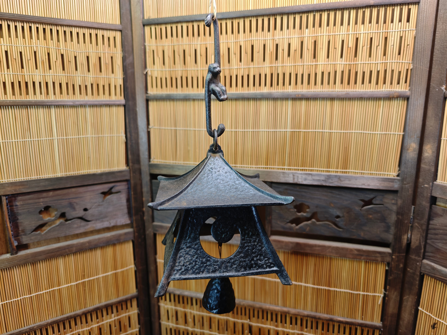Japanese Nambu Cast Iron Hanging Lantern Wind Bell Lucky Charm Japan