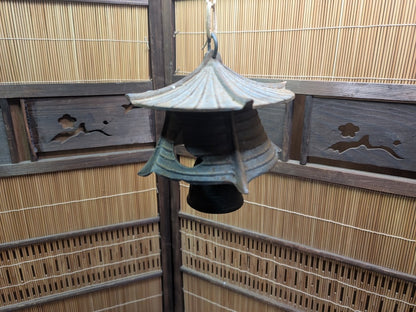 Japanese Vintage Nambu Cast Iron Hanging Lantern Wind Bell Lucky Charm