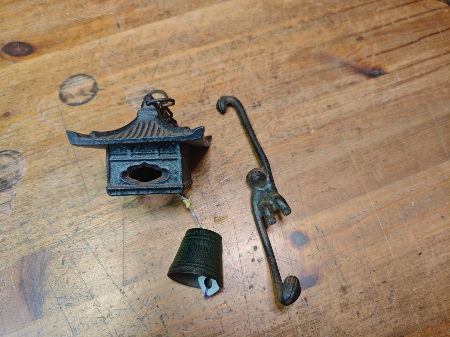 Japanese Nambu Cast Iron Hanging Lantern Wind Bell Lucky Charm Japan