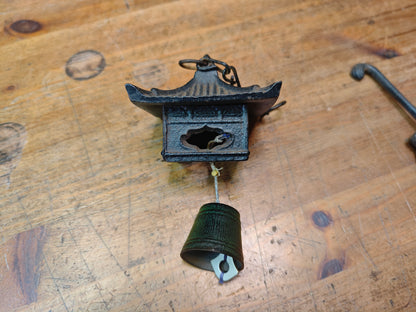 Japanese Nambu Cast Iron Hanging Lantern Wind Bell Lucky Charm Japan