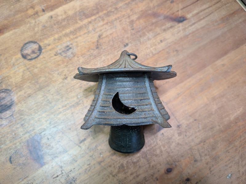 Japanese Vintage Nambu Cast Iron Hanging Lantern Wind Bell Lucky Charm
