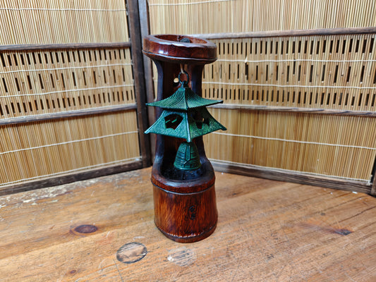 Japanese Nambu Tekki Wind Bell in Handmade Bamboo Art Vintage 1950s