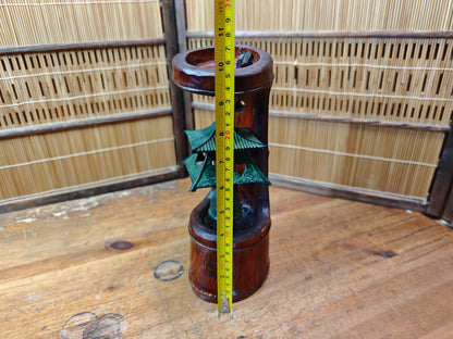 Japanese Nambu Tekki Wind Bell in Handmade Bamboo Art Vintage 1950s