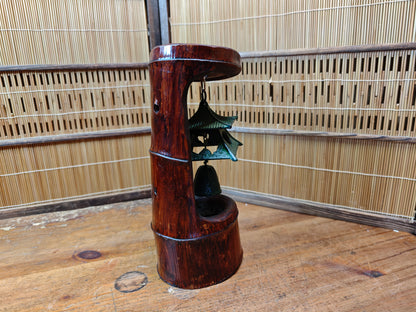 Japanese Nambu Tekki Wind Bell in Handmade Bamboo Art Vintage 1950s