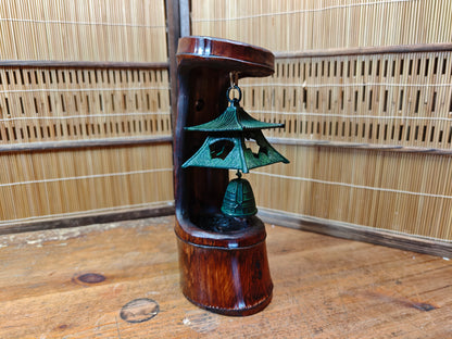 Japanese Nambu Tekki Wind Bell in Handmade Bamboo Art Vintage 1950s