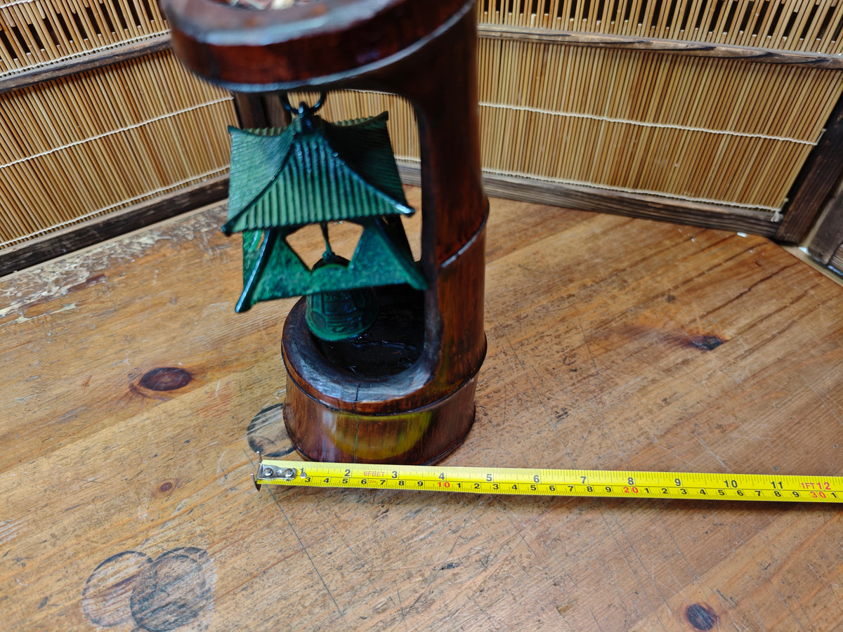 Japanese Nambu Tekki Wind Bell in Handmade Bamboo Art Vintage 1950s