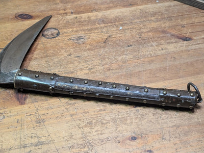1950s Japanese Ninja Kama Samurai Weapon Signed Forged Steel Artifact