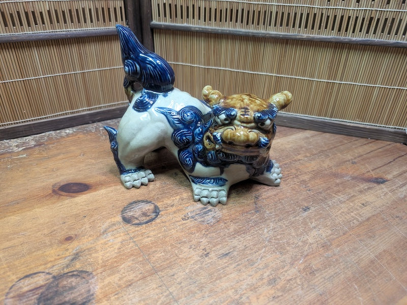 Japanese Shisa Lion Statue Okinawa Left-Side Female Good Luck Charm Japan