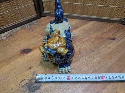 Japanese Shisa Lion Statue Okinawa Left-Side Female Good Luck Charm Japan