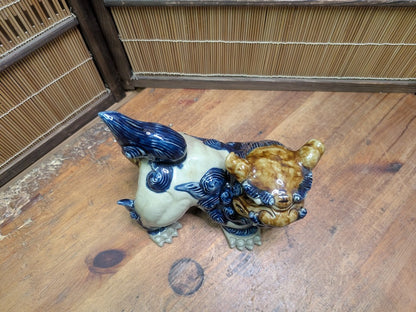 Japanese Shisa Lion Statue Okinawa Left-Side Female Good Luck Charm Japan