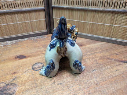 Japanese Shisa Lion Statue Okinawa Left-Side Female Good Luck Charm Japan