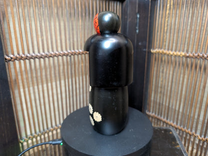 Vintage 1970s Japanese Kokeshi Doll Handmade Wooden Kimono Girl