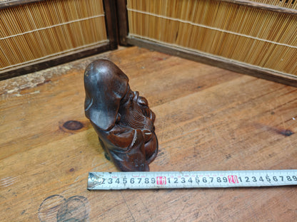 Japanese Vintage 1940s Bizen Ware Okimono Jurōjin Lucky God Sculpture