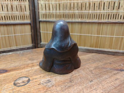 Japanese Vintage 1940s Bizen Ware Okimono Jurōjin Lucky God Sculpture