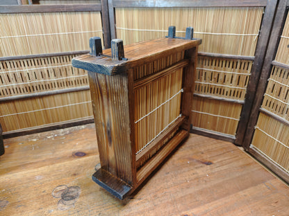 Japanese Vintage 1940s Handmade Wooden Shelf Box Rustic Storage Japan