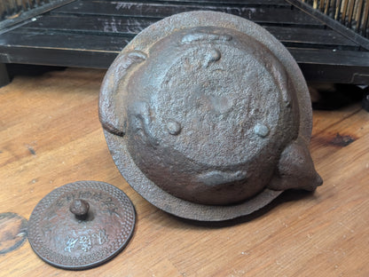 Rare 1940s Japanese Tanuki Cast Iron Ashtray Nambu Tekki Folk Art Decor