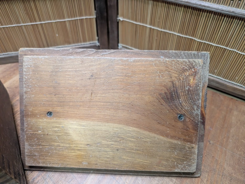 Vintage Japanese Shoe Shine Box 1940s Wood Valet w/ Footrest Storage Dovetail