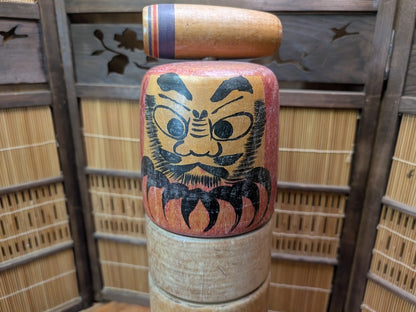 Japanese Vintage Daruma Otoshi Wooden Toy Skill Game Auction Japan