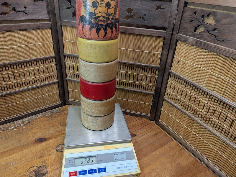 Japanese Vintage Daruma Otoshi Wooden Toy Skill Game Auction Japan