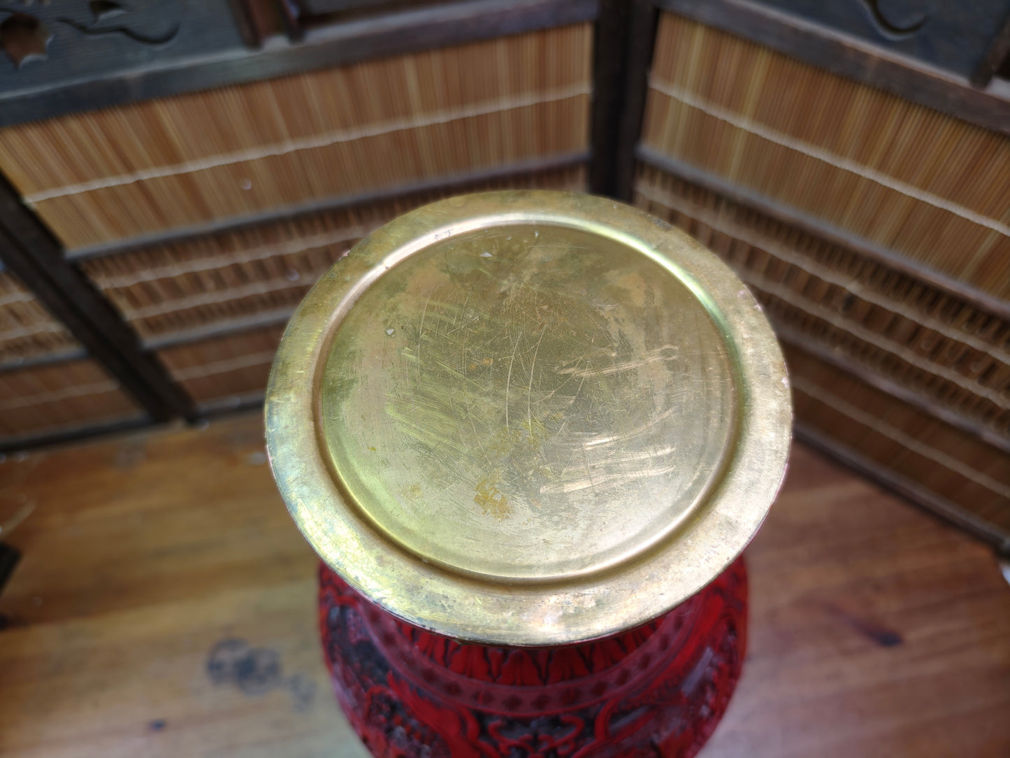Japanese Vintage Giant Shippo Yaki Cloisonné Vase Copper Japan Auction