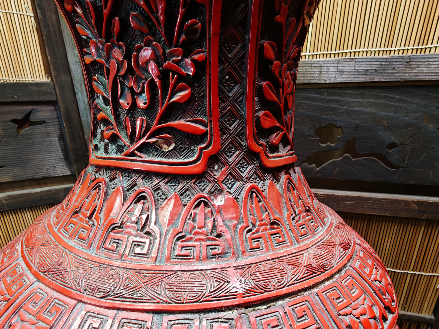 Japanese Vintage Giant Shippo Yaki Cloisonné Vase Copper Japan Auction