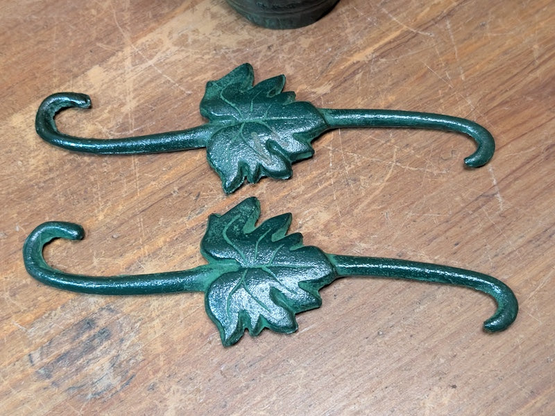 Rare 1950s Japanese Nambu Steel Wall Hanging Ikebana Flower Vase