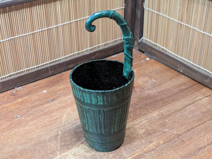 Rare 1950s Japanese Nambu Steel Wall Hanging Ikebana Flower Vase