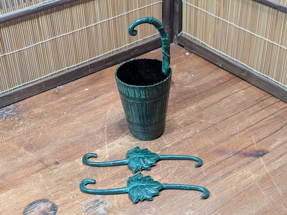 Rare 1950s Japanese Nambu Steel Wall Hanging Ikebana Flower Vase