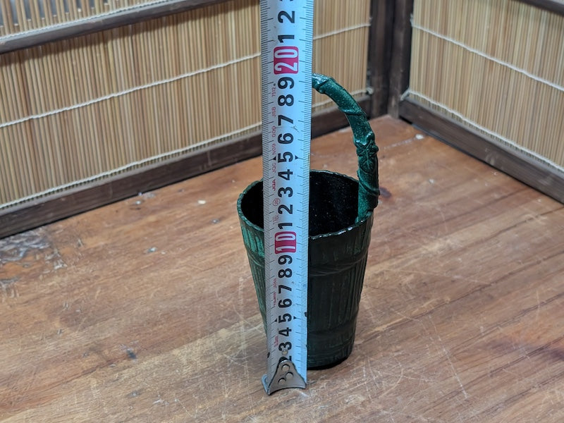 Rare 1950s Japanese Nambu Steel Wall Hanging Ikebana Flower Vase