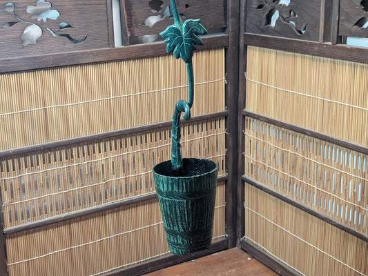Rare 1950s Japanese Nambu Steel Wall Hanging Ikebana Flower Vase