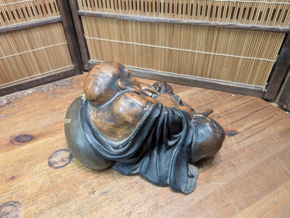 1950s Japanese Hotei Buddha Figurine Sleeping Laughing Buddha