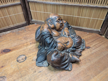 1950s Japanese Hotei Buddha Figurine Sleeping Laughing Buddha