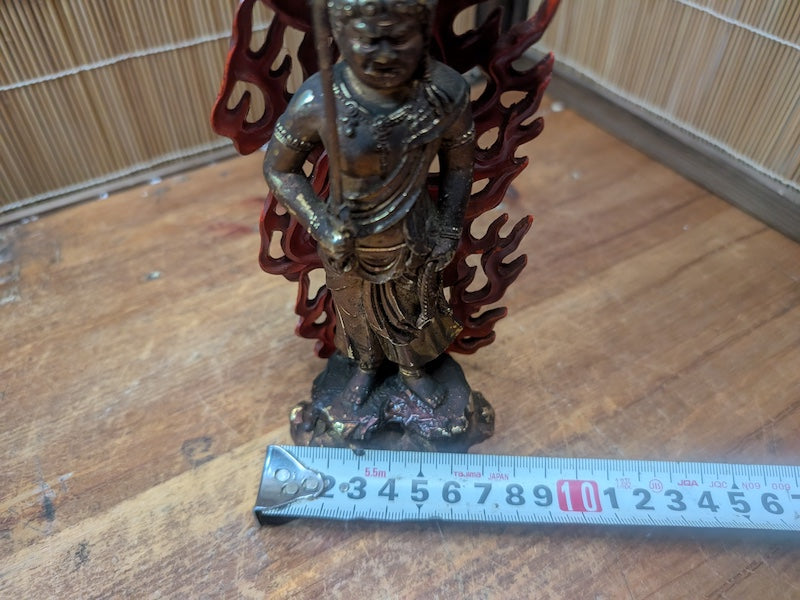 1950s Japanese Brass Fudo Myoo Statue Buddhist Naritasan Temple Artifact