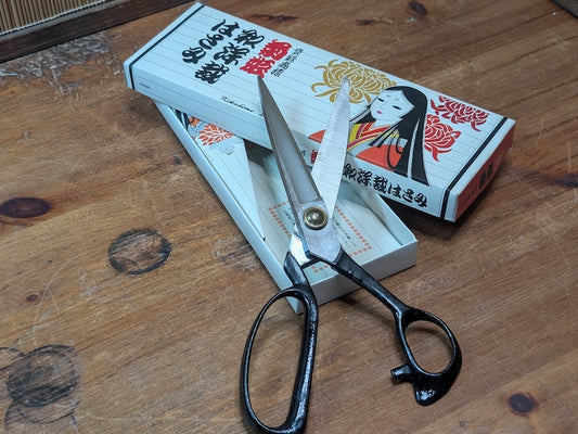 Vintage Tailor Sewing Scissors Unused Forged Steel Shears Original Box Made in Japan