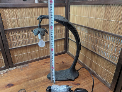 Japanese Vintage Bronze Desk Lamp Eagle Design Working Auction JP