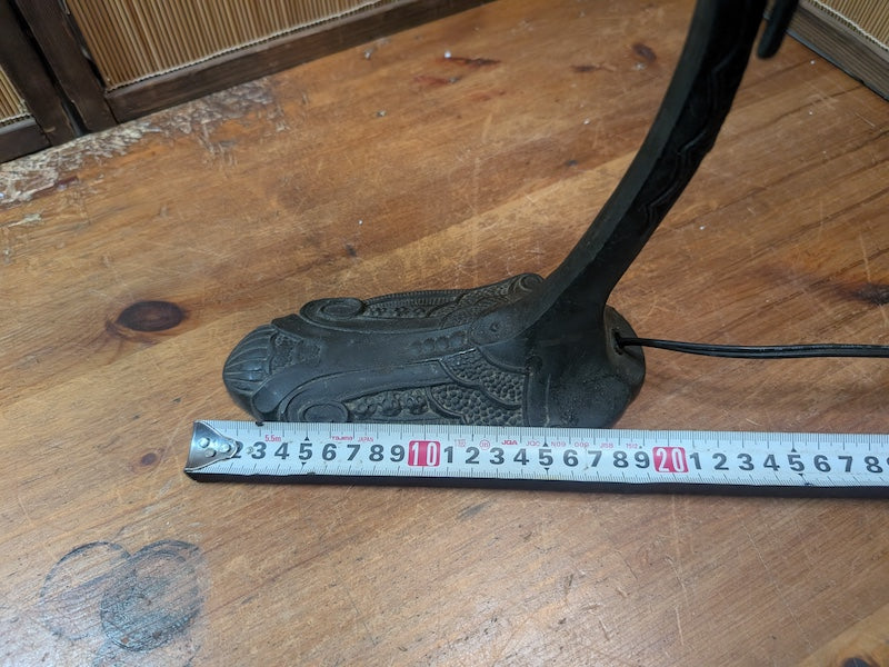 Japanese Vintage Bronze Desk Lamp Eagle Design Working Auction JP