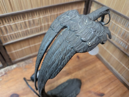 Japanese Vintage Bronze Desk Lamp Eagle Design Working Auction JP