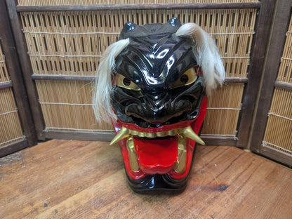 Japanese Vintage Oni Mask Hand-Painted Pottery W/Original Box